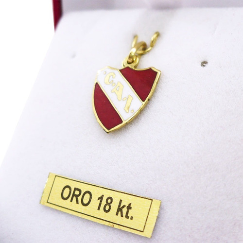 Dije Escudo Oro 18 K Independiente Esmaltado 1.3 Grs Futbol