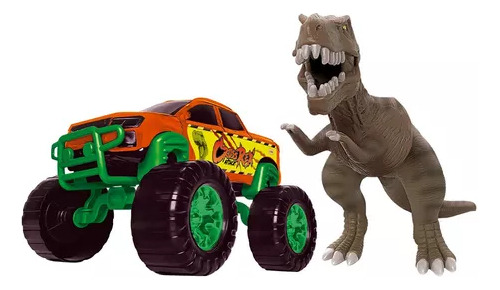Brinquedo Carro Cross Attack Com Dinossauro Rex