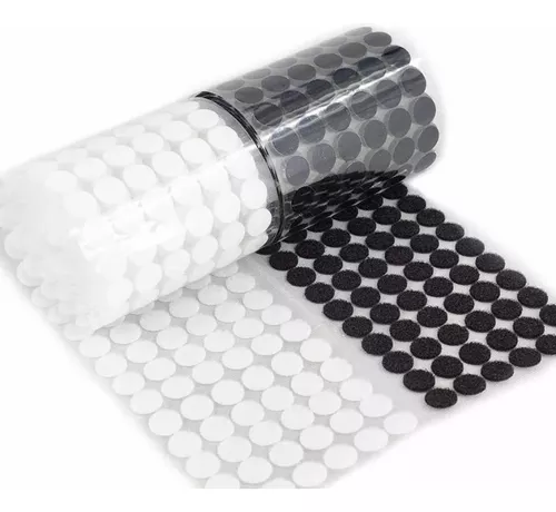 Velcro redondo adhesivo blanco pequeño 100 unidades