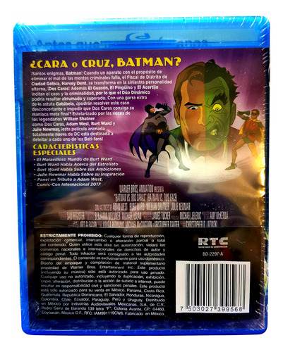 Batman Vs 2 Caras Blu-ray
