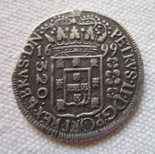Antigua Moneda Plata Brasil 1699 320 Reis