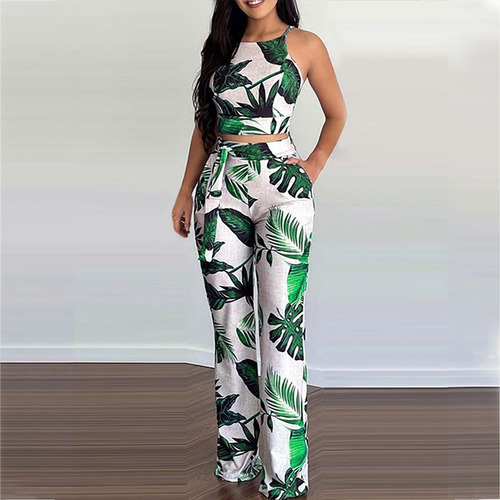 Conjunto De Pantalones Cortos De Verano Con Estampado Sin Ma