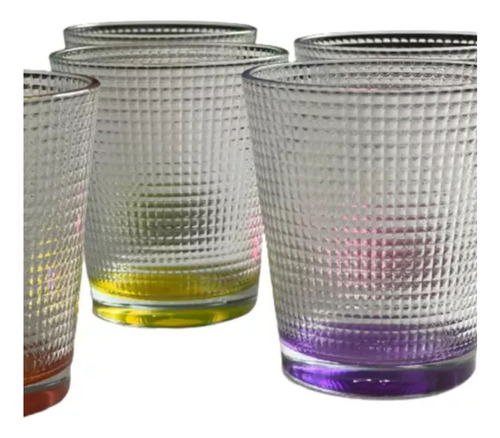 Set X12 Vaso Pasabahce Decorados Color Calidad Premium Copa