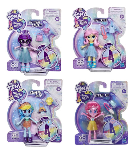 Set 4 Figuras My Little Pony Equestria Girls Fashion Squad 