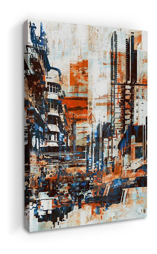 Cuadro Decorativo Canvas Moderno Ciudad Abstracta Pintura