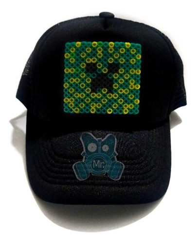 Gorra Creeper - Minecraft - Pixel Art 3d Retro 