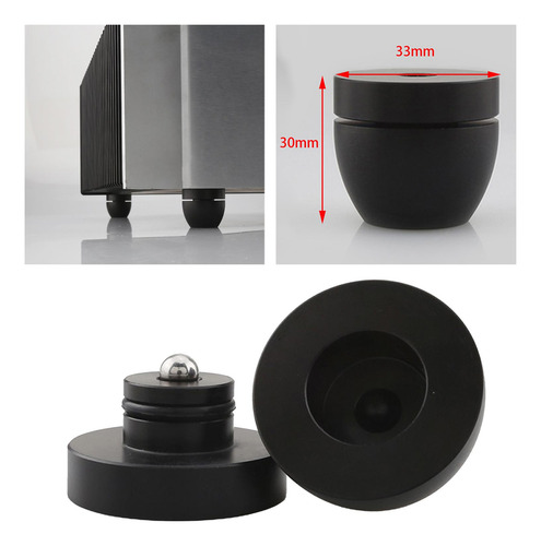 Almohadillas Para Pies De Aislamiento De Aluminio, 4 Negro