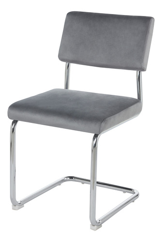 Set X 4 Sillas Modernas Cesca Breuer Tapizado Pana Velvet Pana Cromado Gris Oscuro
