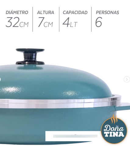 Paellera Doña Tina C/antiadherente Cod. 4001 Excelente Aqua