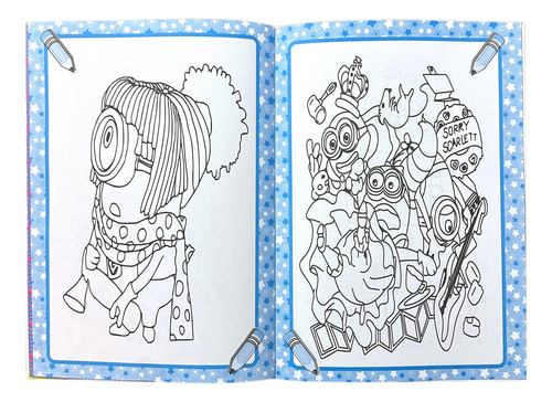 Mini Mega Libro Colorear Pintar Minion Villano Favorito