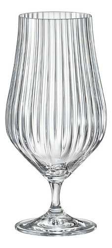 Jogo 6 Taças Cristal Para Cerveja 540ml Tulipa Optic Bohemia Cor Incolor
