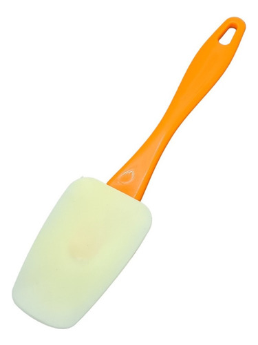 Espátula Silicona Para Bowl Repostera Mango Plastico Color Naranja