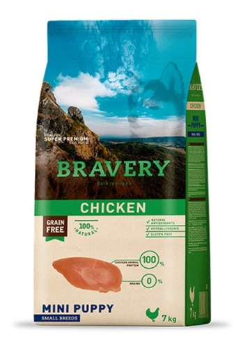 Alimento Cachorro Bravery Mini Puppy Pollo 7 Kg