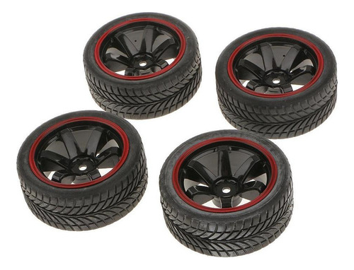 4 Piezas Rc Car Rueda Llantas Neumáticos De Goma