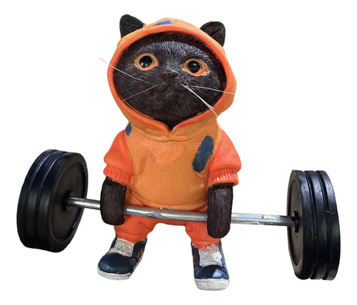 Estatuilla De Gato, Escultura De Gato De Fitness Bonita,