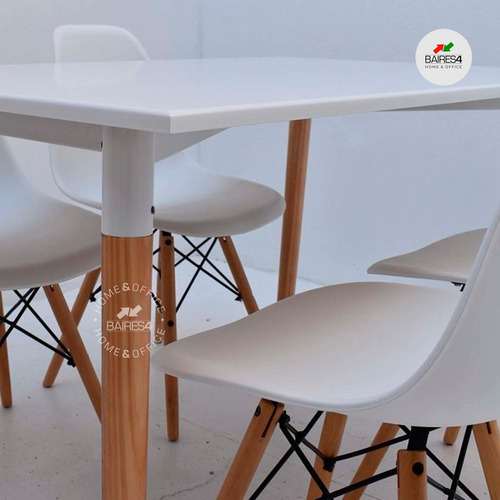 Imagen 4 de 9 de Juego De Comedor Mesa 120cm + 4 Sillas Eames