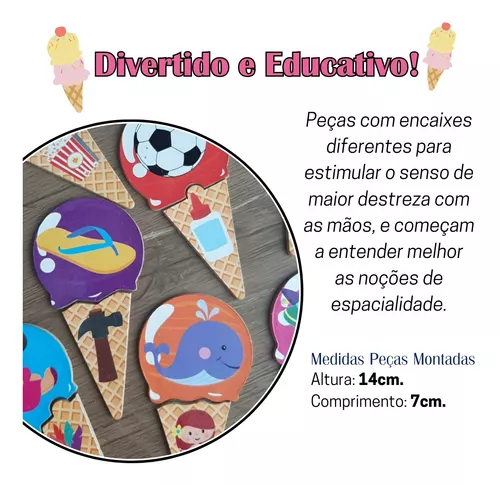 Jogo Educativo Sorvete Das Rimas Em Madeira Coleção Crescer - Nig