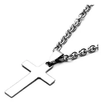Comprar Collar Hombre - Cadena Hombre - Collar Cruz Acero Quirúrgico - Dije Acero Cruz - Collar Acero - Collares Hombre Urbano