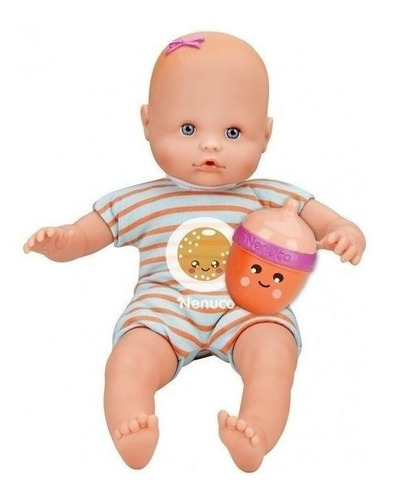 Nenuco Bebé Con biberón sonajero naranja Famosa