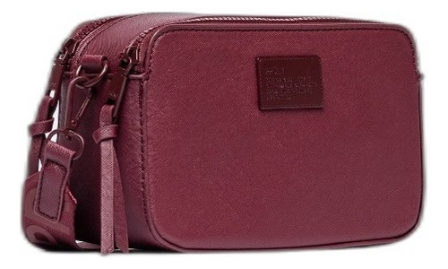 Cartera Bandolera Prüne Penny Saffiano Bordo  Burgundy 