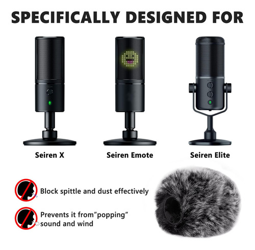 Geekria For Creators Furry Windscreen Compatible Con Razer S