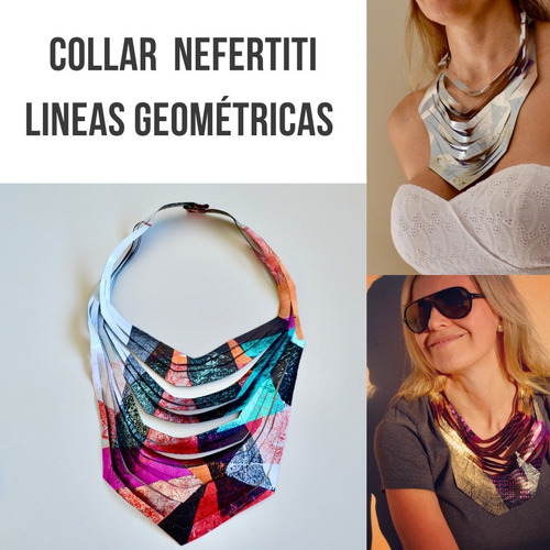 Imagen 3 de 3 de Collar Ondas Geometrico Largo