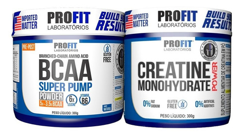 Bcaa 6:1:1 Em Pó Super Pump 300g + Creatina 300g - Profit