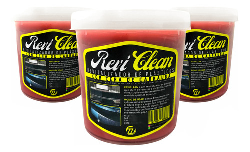 Revitalizador De Plástico Para Carro Motos Kit 3 Potes 200g