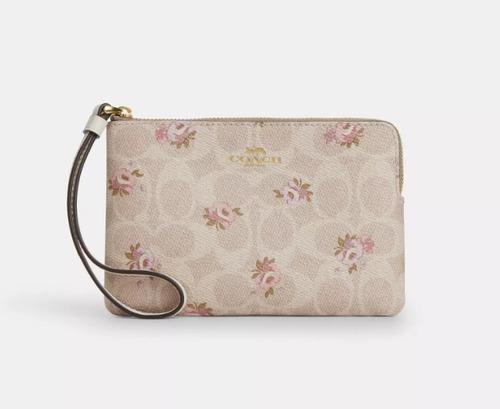 Monedero Coach Wristlet Signature Canvas With Floral Print