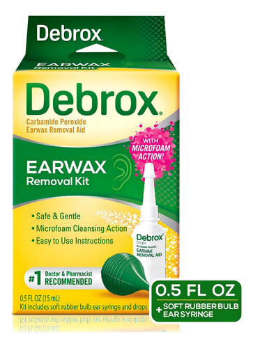 Kit de remoção de cera de ouvido Debrox 15ml americano