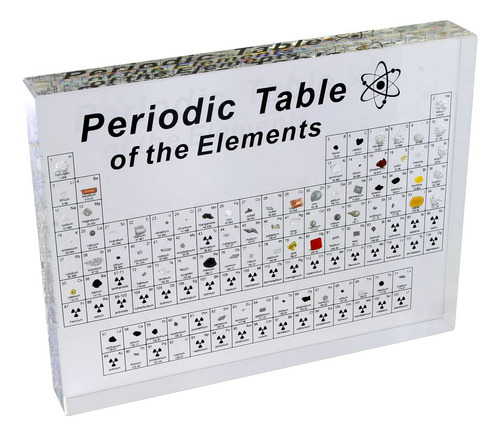 Mesa Periodica Elemento Real Dentro Bloque Acrilico
