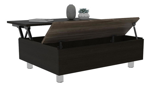 Mesa De Centro Expandible Color Chocolate Modelo Umbra 90 Cm