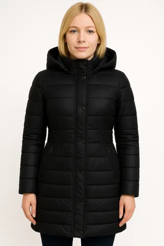 Chamarra Larga Guess Negro Mujer Original Y Nueva Meses sin interés