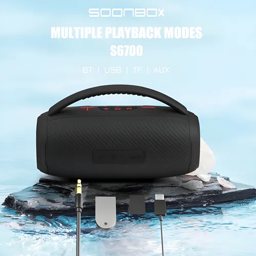 Parlante Soonbox Portátil Con Agarre Bluetooth Rgb Premium