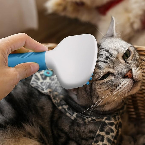 Cepillo Masaje Silicona Para Perros Gatos Pelo Largo Y Corto