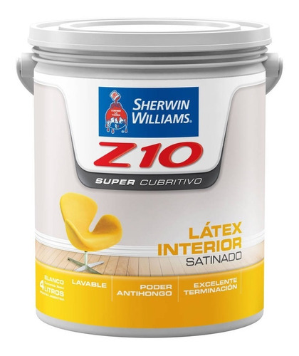 Z10 Interior Satinado Blanco Sherwin Williams X 4 Lts