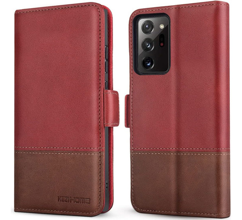 Funda Billetera Para Galaxy Note 20 Ultra Red/brown