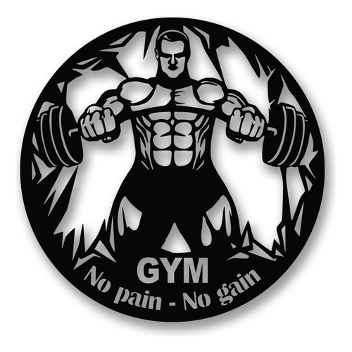 Cuadro Decorativo Circular De Gimnasio - Ade 87x87 Cm Negro