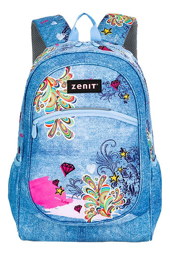 Mochila Escolar Astrid Estampada - Zenit Color Celeste