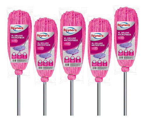 Mop Trapeador Microfibra Selecta Xl Reynera 5 Pzas