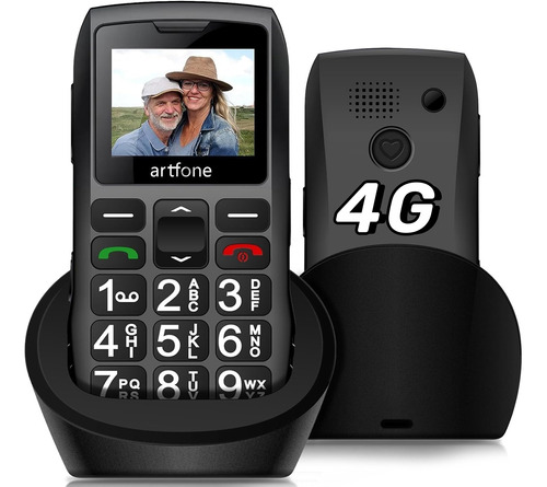 Artfone 4g Liberado Celular Senior, Teléfono Móvil Desbloqueado Para Personas Mayores, Con Base De Carga, Con Botón Sos, Botones Grandes, Gran Volumen