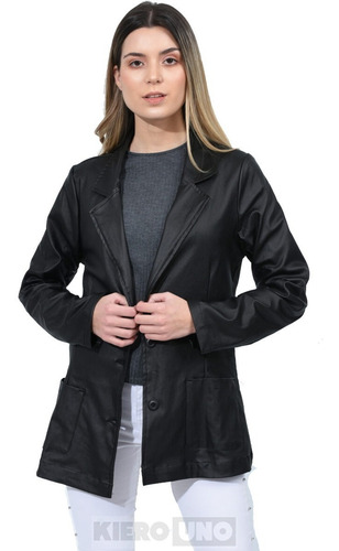 Imagen 2 de 7 de Blazer Engomado Mujer Saco Largo Dama Kierouno