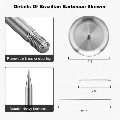 Piquebar Brocheta Vertical Para Barbacoa Brasileña Para Asar