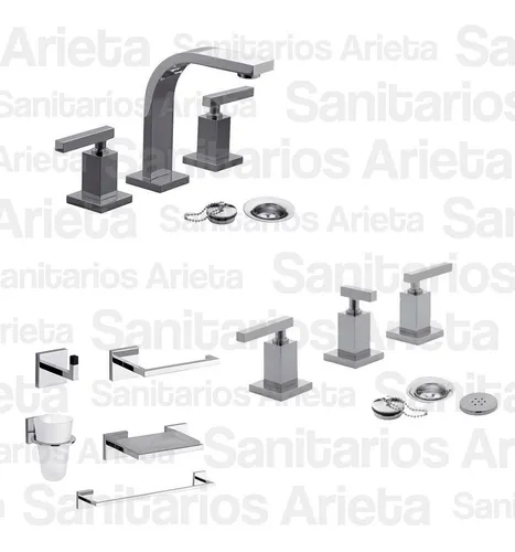 Combo Griferia Fv Dominic Lever Lavatorio Bidet Kit Cs5220