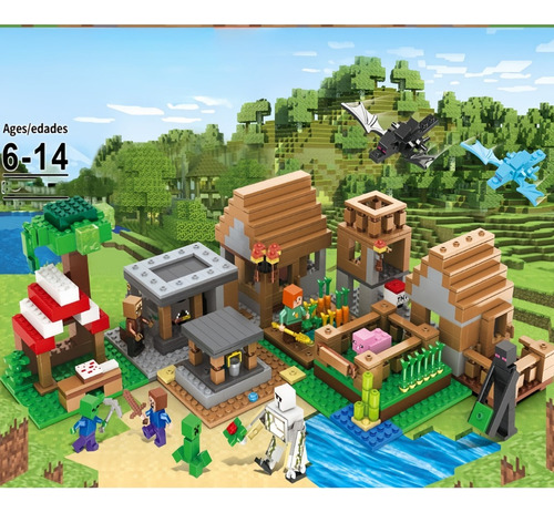 Minecraft Vela Led Con 543 Elementos De Granja Grande