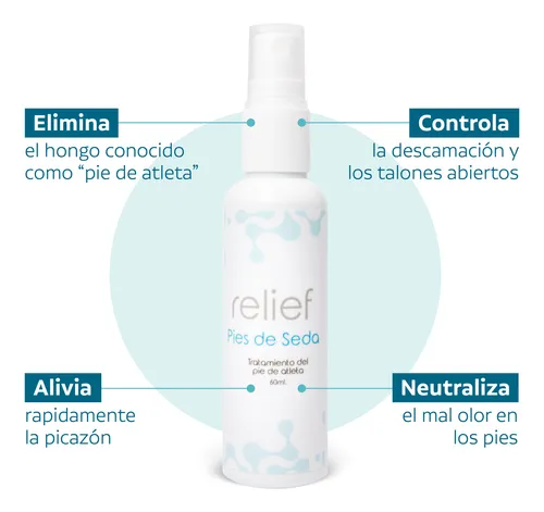 Pies De Seda Relief Cura Pie De Atleta - mL a $598