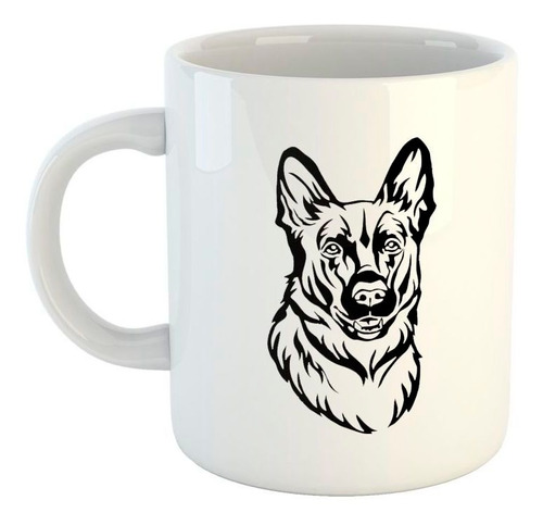 Taza De Ceramica Pastor Aleman Vector