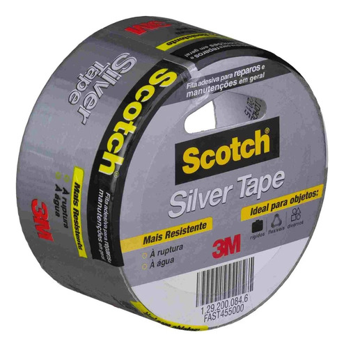 Fita Silver Tape 45mm X 5mts Scotch Cinza 3m