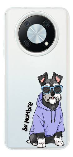 Funda Para Huawei Mujer Perrito Cool Schnauzer Su Nombre