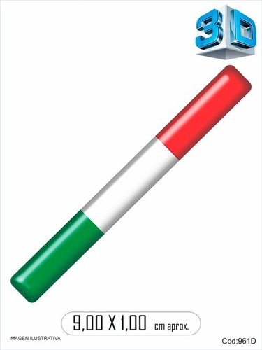Bandera Italia Finita,encapsulada C/inyeccion De Resina